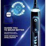 Oral-B Genius X Brosse à dents Electrique, 1 Manche Noir Rechargeable avec Intelligence Artificielle, 1 Tête de rechange, Cadeau Fêtes des Pères