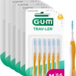 GUM TRAV-LER brossettes interdentaires | nettoyage en profondeur entre les dents | manche pliable | élimination de la plaque dentaire | 1.3mm, ISO 4 | Taille M | Lot de 6x6 GUM TRAV-LER brossettes interdentaires | nettoyage en profondeur entre les dents | manche pliable | élimination de la plaque dentaire | 1.3mm, ISO 4 | Taille M | Lot de 6x6