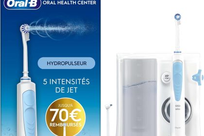 Oral-B Oral Health Center Hydropulseur Dentaire, Jet Dentaire, 1 Canule Oxyjet, 1 Canule Water Jet, 4 Jets d'Eau et 5 Pressions, Nettoyeur Interdentaire et Plaque Dentaire, Rechargeable Oral-B Oral Health Center Hydropulseur Dentaire, Jet Dentaire, 1 Canule Oxyjet, 1 Canule Water Jet, 4 Jets d'Eau et 5 Pressions, Nettoyeur Interdentaire et Plaque Dentaire, Rechargeable