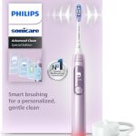 Brosse à dents électrique Philips Sonicare AdvancedClean série limitée – écran intelligent, capteur de pression, tête de brosse de rechange, 5 modes de brossage et SmarTimer, rose, modèle HX3792/12