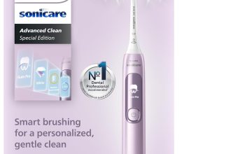 Brosse à dents électrique Philips Sonicare AdvancedClean série limitée – écran intelligent, capteur de pression, tête de brosse de rechange, 5 modes de brossage et SmarTimer, rose, modèle HX3792/12