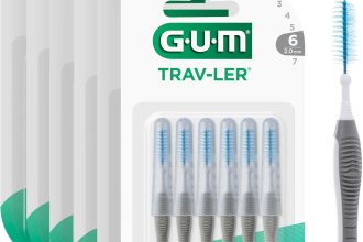 GUM TRAV-LER brossettes interdentaires | nettoyage en profondeur entre les dents | manche pliable | élimination de la plaque dentaire | 2.0mm, ISO 6 | Taille XL | Lot de 6x6 GUM TRAV-LER brossettes interdentaires | nettoyage en profondeur entre les dents | manche pliable | élimination de la plaque dentaire | 2.0mm, ISO 6 | Taille XL | Lot de 6x6
