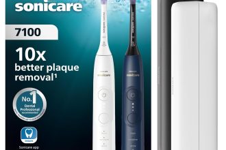 Philips Sonicare 7100 - Brosse à dents électrique sonique avec application, 4 modes de brossage et 3 niveaux d'intensité, Alerte de pression, EasyStart, Pack de 2, HX7429/01 [Nouvelle technologie]
