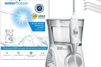Hydropulseur Waterpik Ultra professionnal, Jet dentaire avec 6 embouts et 10 niveaux de pression, Élimine la plaque, Blanc (WF-660EU)
