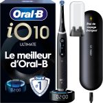 Brosse A Dents Electrique Intelligente Oral-B iO 10 Noire, 7 Modes De Brossage Incluant Blancheur, Propreté De La Langue, Brossette De Rechange Oral B, Conseils iO Sense, Etui De Voyage Chargeur